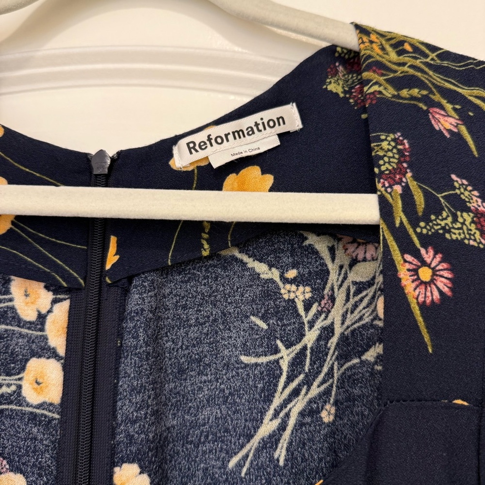 Reformation Wallflower Floral Print Crepe Midi Dress Size 6 - Picture 5 of 9